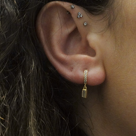 Amari Drop Earrings- White Stone